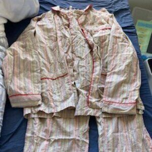 Rainbow striped cotton pajamas